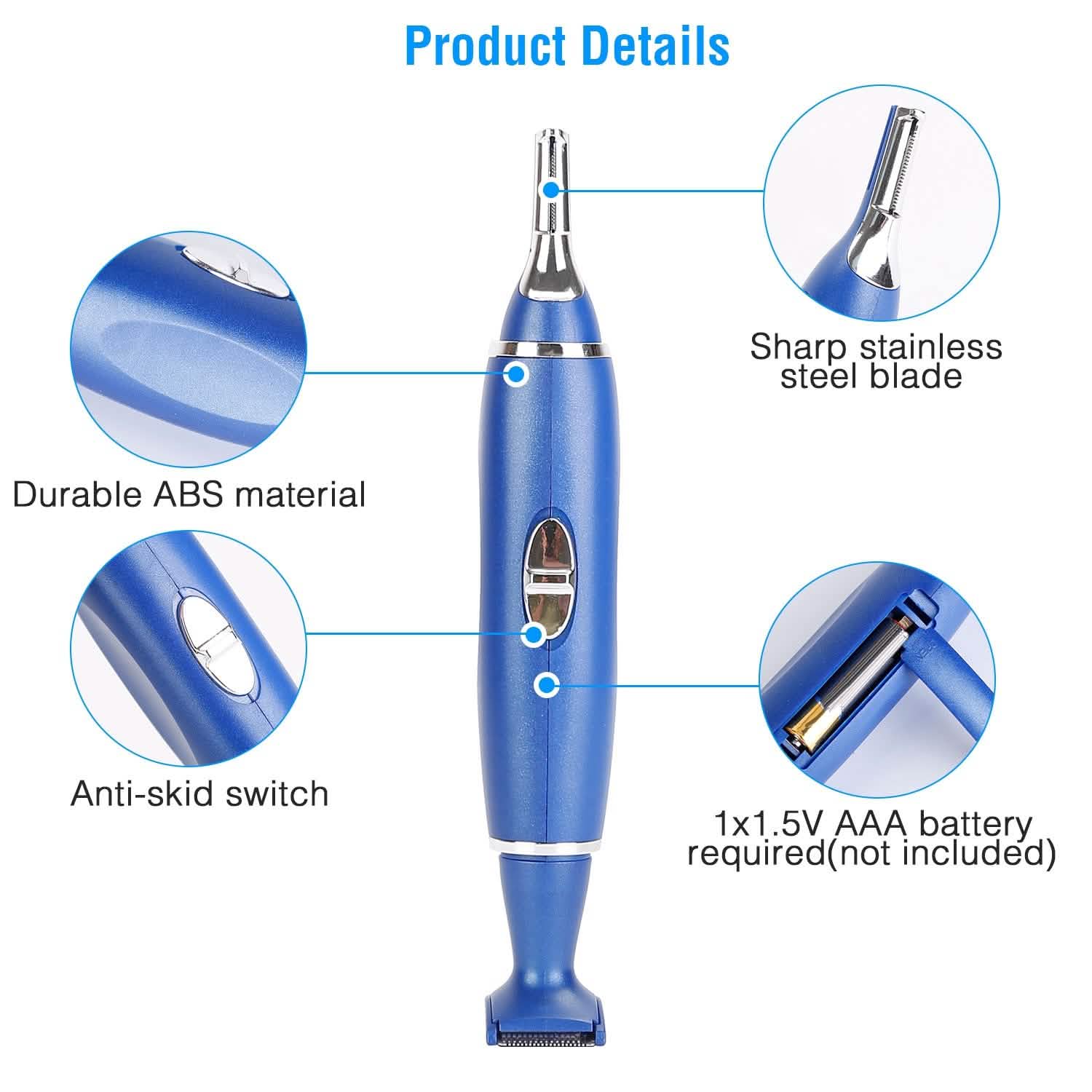 3-in-1 Nose Hair Eyebrow Beard Trimmer Men's Grooming - Tophatter Daily Deals