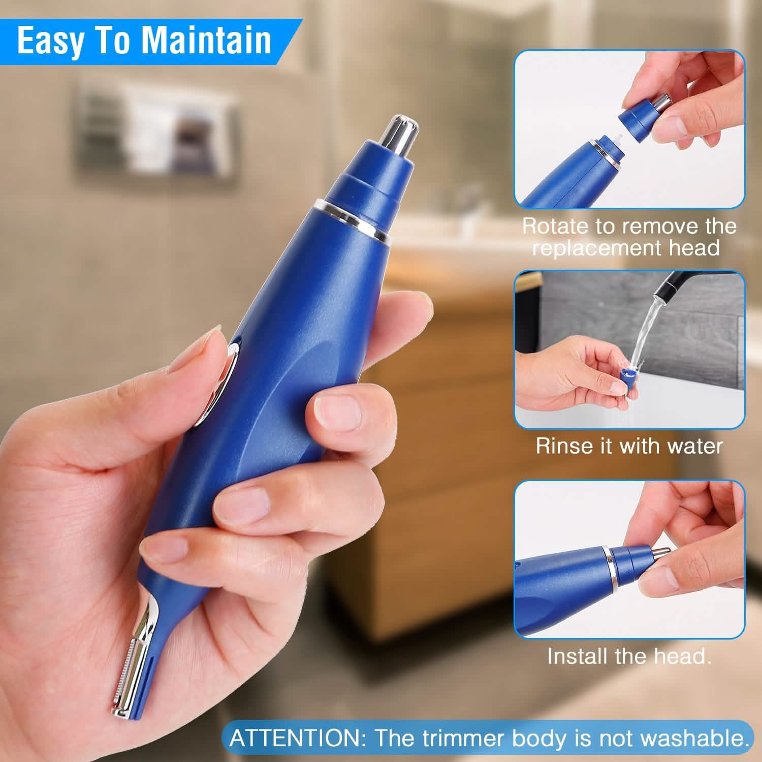 3-in-1 Nose Hair Eyebrow Beard Trimmer Men's Grooming - Tophatter Daily Deals