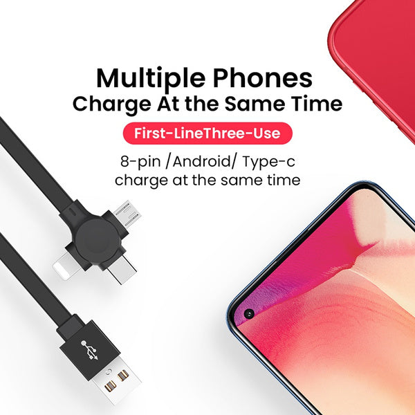 3-in-1 Portable Retractable Charging Cable Charging Cable - Tophatter Daily Deals
