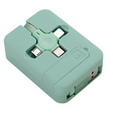 3-in-1 Portable Retractable Charging Cable Green Charging Cable - Tophatter Daily Deals