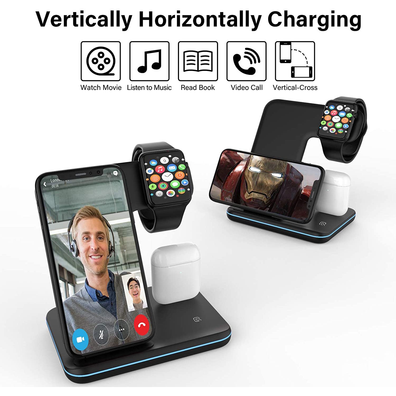 3-in-1 Qi-Certified 15W Fast Charging Station Charging Station - Tophatter Daily Deals