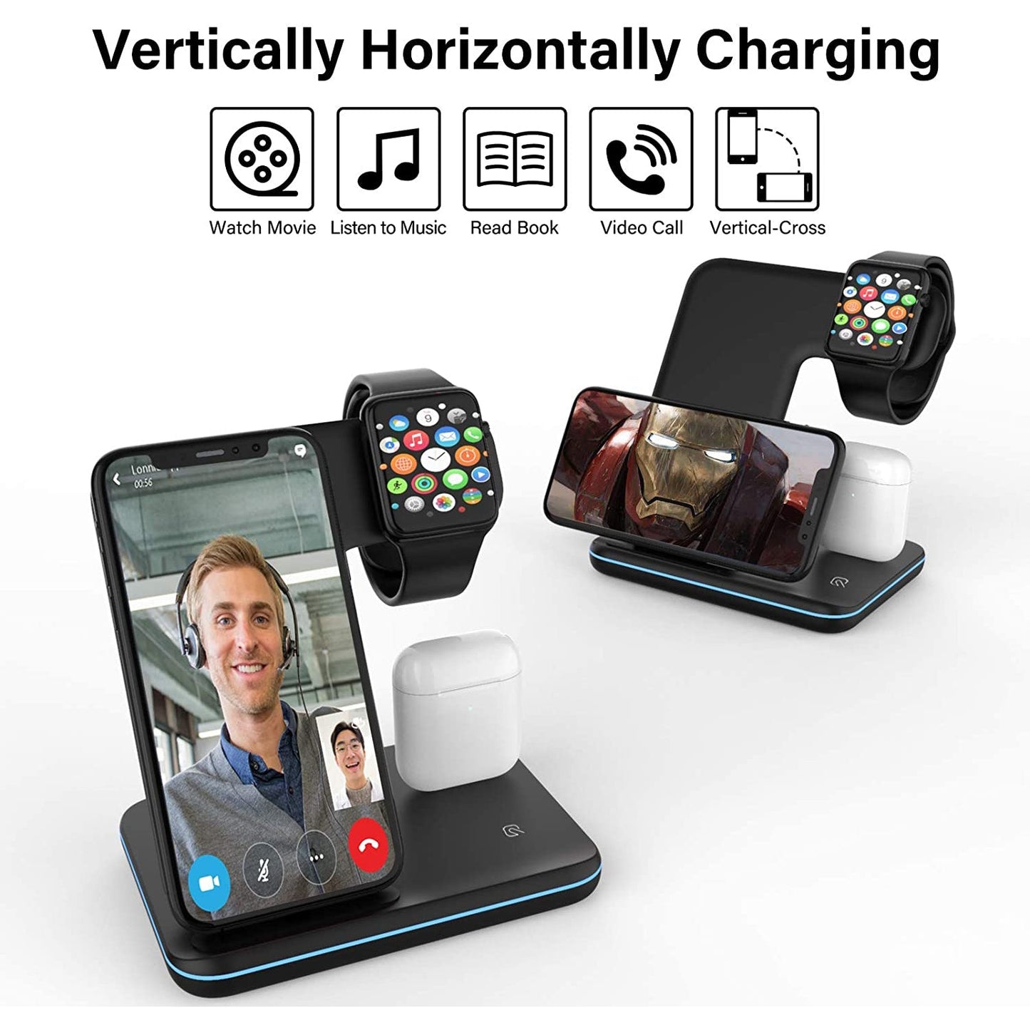 3-in-1 Qi-Certified 15W Fast Charging Station Charging Station - Tophatter Daily Deals