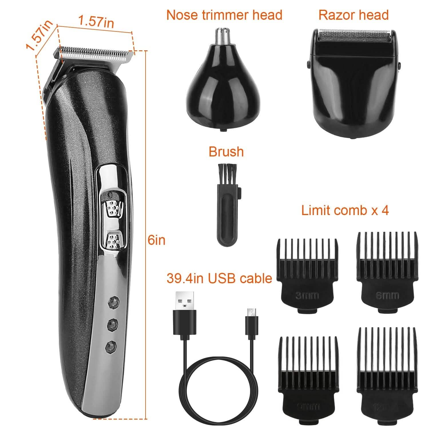 3-in-1 Rechargeable Hair Clipper Cordless Hair Trimmer Shaver Men's Grooming - Tophatter Daily Deals