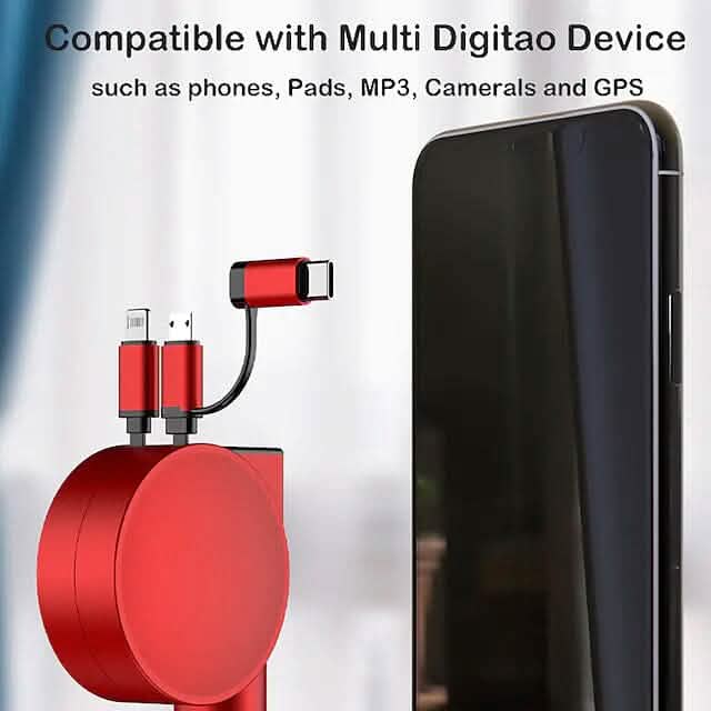 3-in-1 Retractable Car Phone Charger Phone Chargers - Tophatter Daily Deals