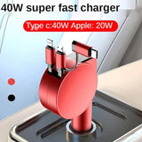 3-in-1 Retractable Car Phone Charger Phone Chargers - Tophatter Daily Deals