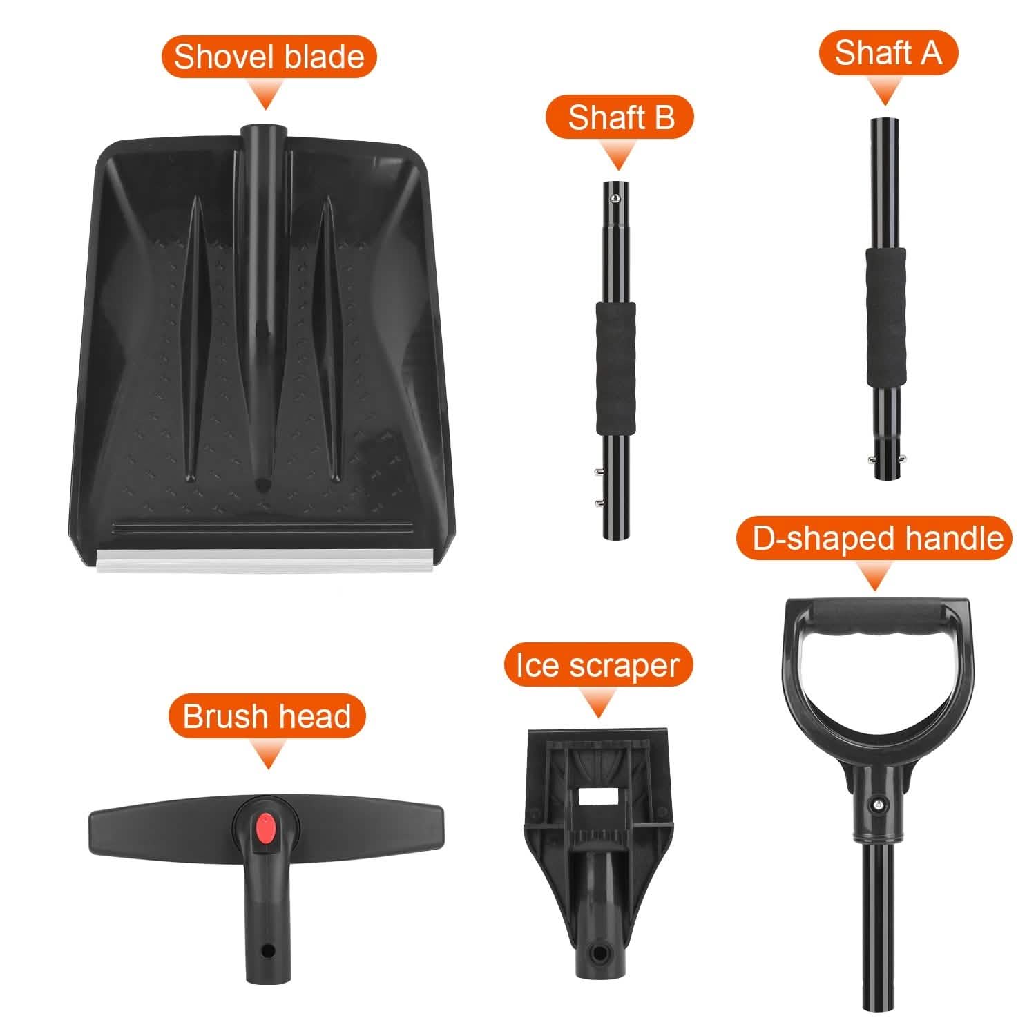 3-in-1 Snow Shovel Kit Brush Ice Scraper Automotive - Tophatter Daily Deals