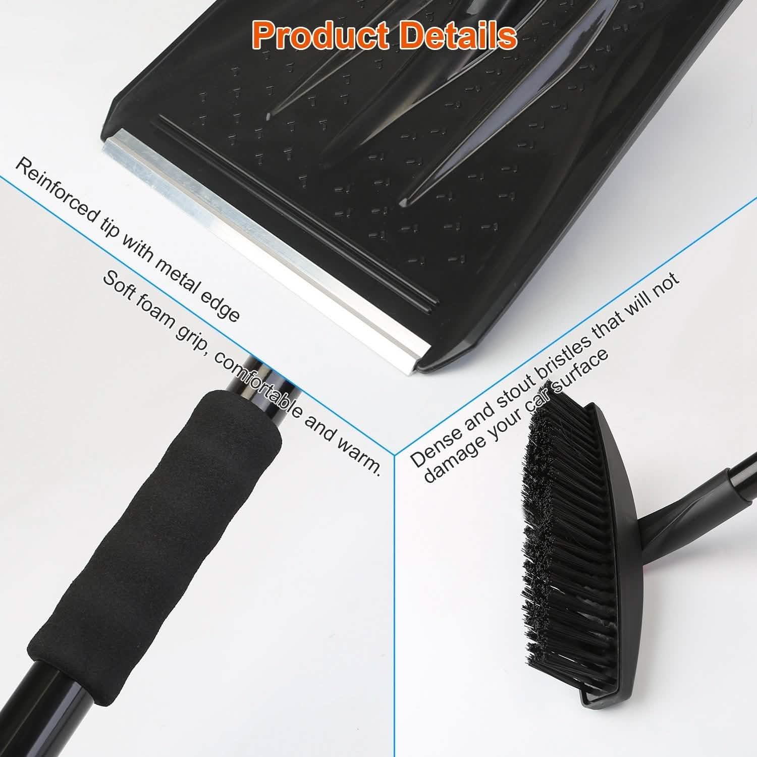 3-in-1 Snow Shovel Kit Brush Ice Scraper Automotive - Tophatter Daily Deals