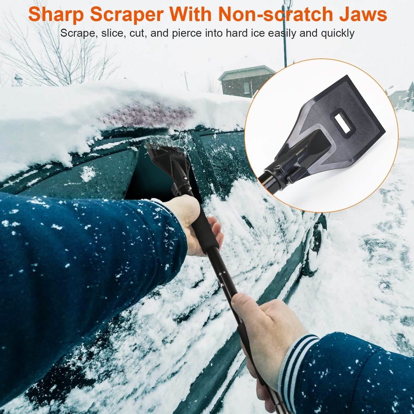 3-in-1 Snow Shovel Kit Brush Ice Scraper Automotive - Tophatter Daily Deals