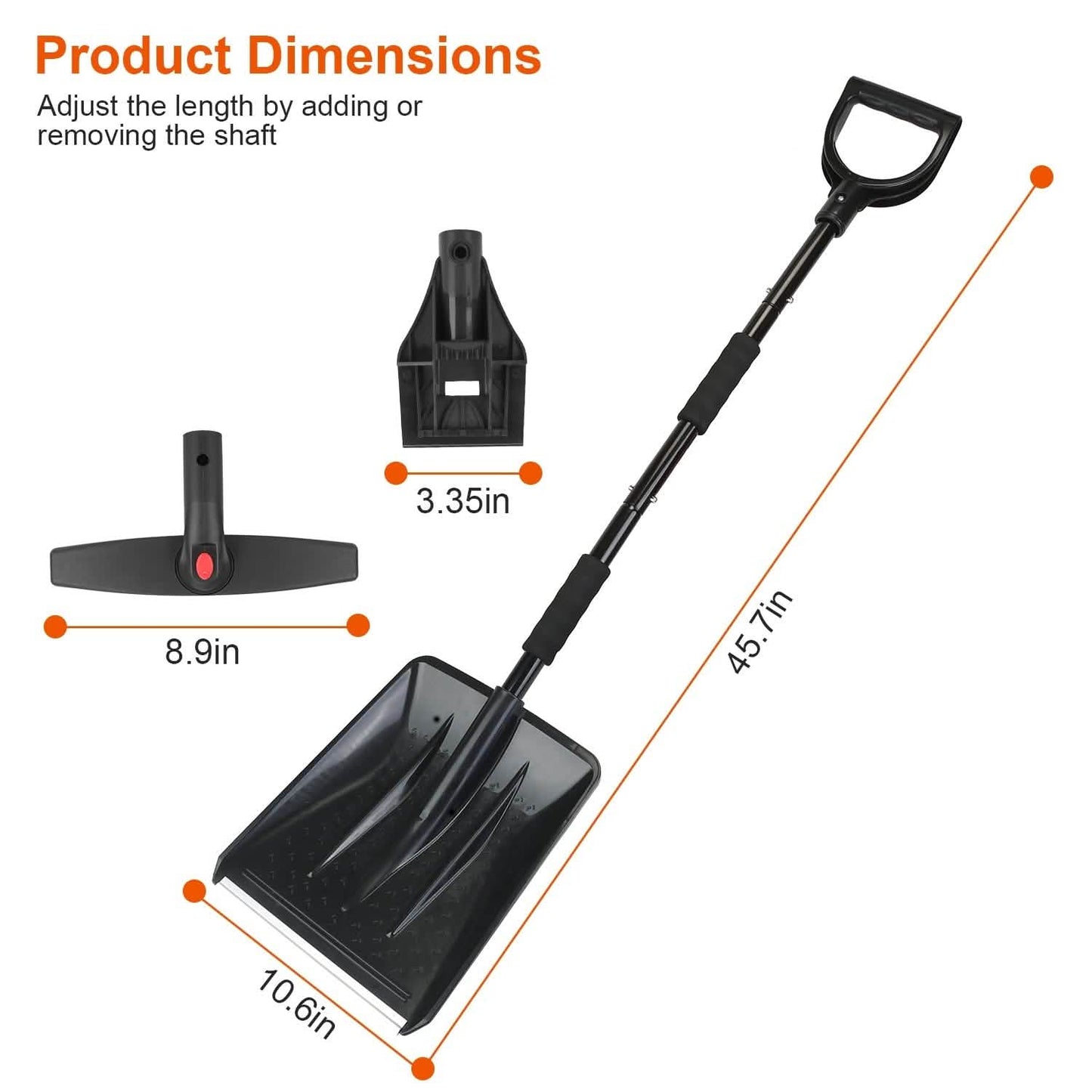3-in-1 Snow Shovel Kit Brush Ice Scraper Automotive - Tophatter Daily Deals