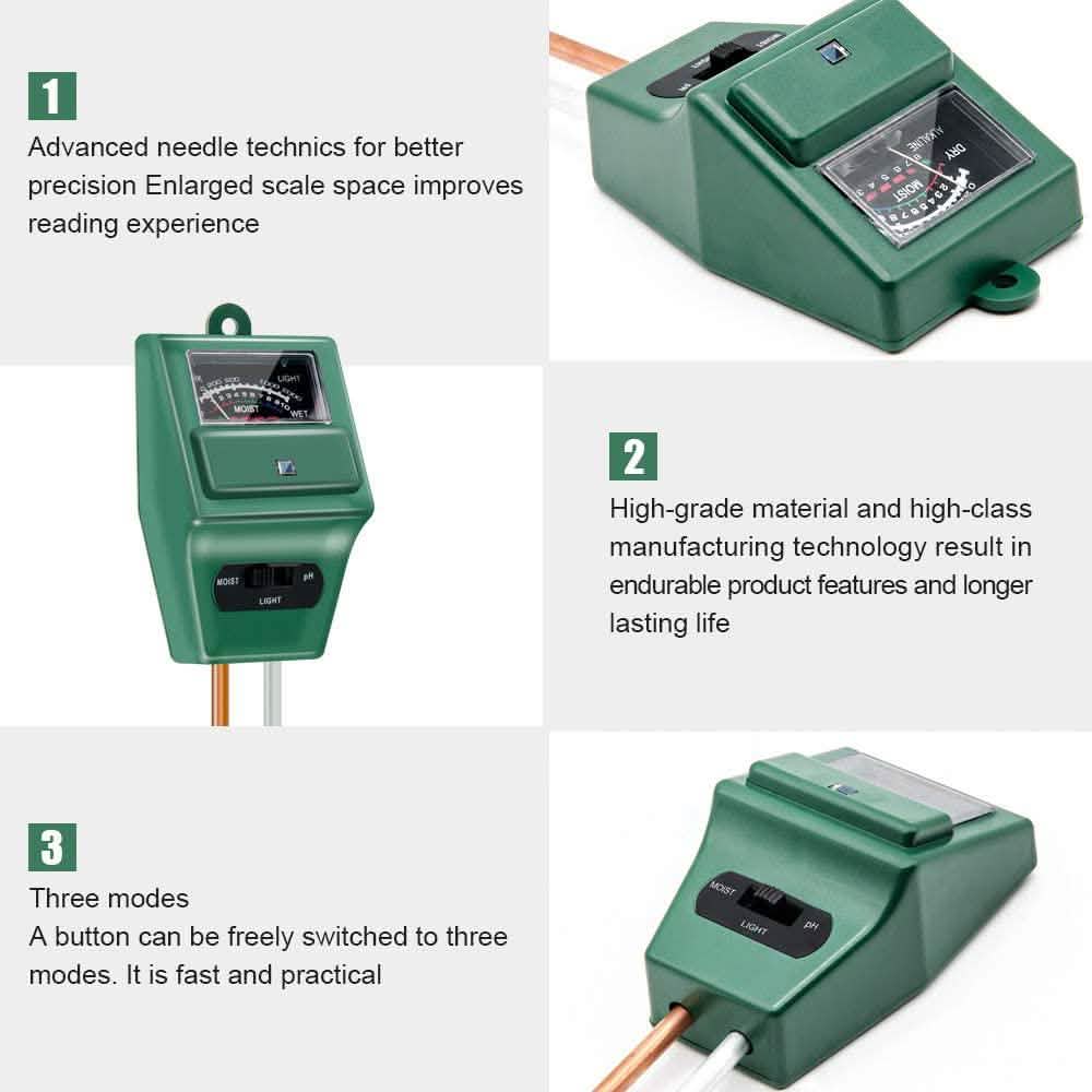 3-in-1 Soil Moisture/Light/pH Tester Garden & Patio - Tophatter Daily Deals
