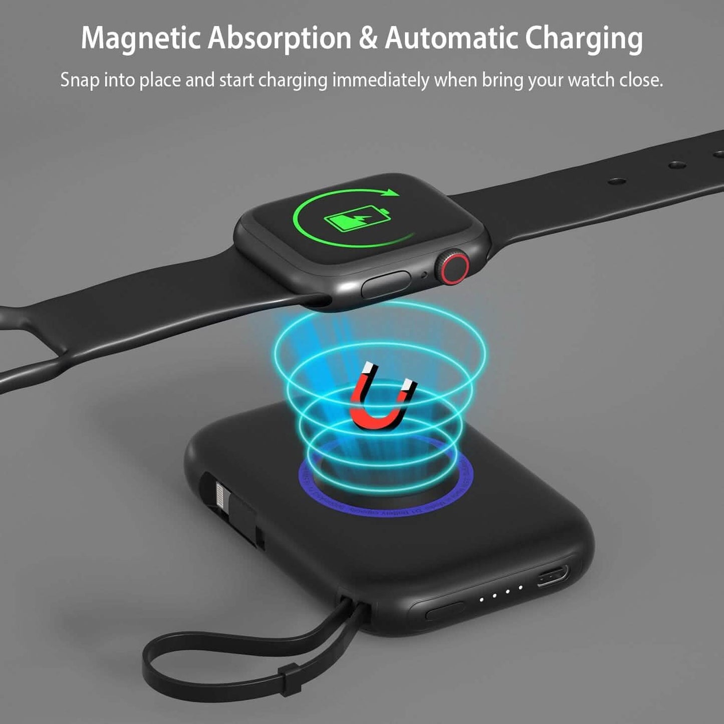 3-in-1 Wireless Charger Portable Magnetic Power Bank Mobile Accessories - Tophatter Daily Deals