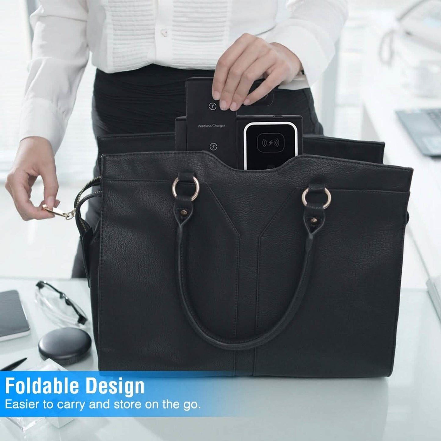 3-in-1 Wireless Fast Charging Station Dock Foldable Mobile Accessories - Tophatter Daily Deals