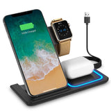 3-in-1 Wireless Fast Charging Station Dock Foldable Mobile Accessories - Tophatter Daily Deals