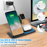 3-in-1 Wireless Fast Charging Station Dock Foldable Mobile Accessories - Tophatter Daily Deals
