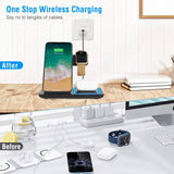 3-in-1 Wireless Fast Charging Station Dock Foldable Mobile Accessories - Tophatter Daily Deals