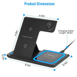 3-in-1 Wireless Fast Charging Station Dock Foldable Mobile Accessories - Tophatter Daily Deals