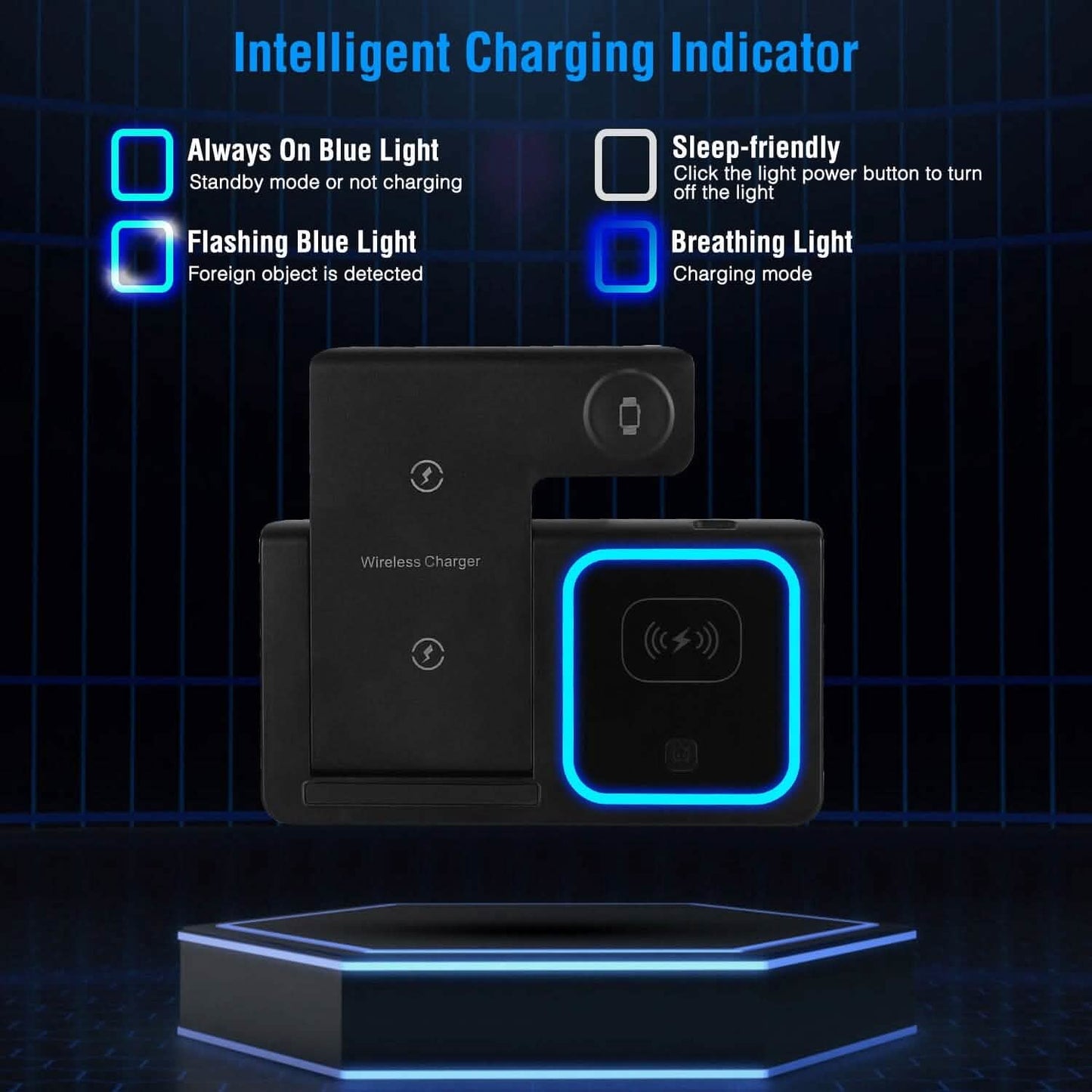 3-in-1 Wireless Fast Charging Station Dock Foldable Mobile Accessories - Tophatter Daily Deals