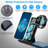 3-in-1 Wireless Fast Charging Station Dock Foldable Mobile Accessories - Tophatter Daily Deals