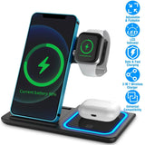 3-in-1 Wireless Fast Charging Station Dock Foldable Mobile Accessories - Tophatter Daily Deals