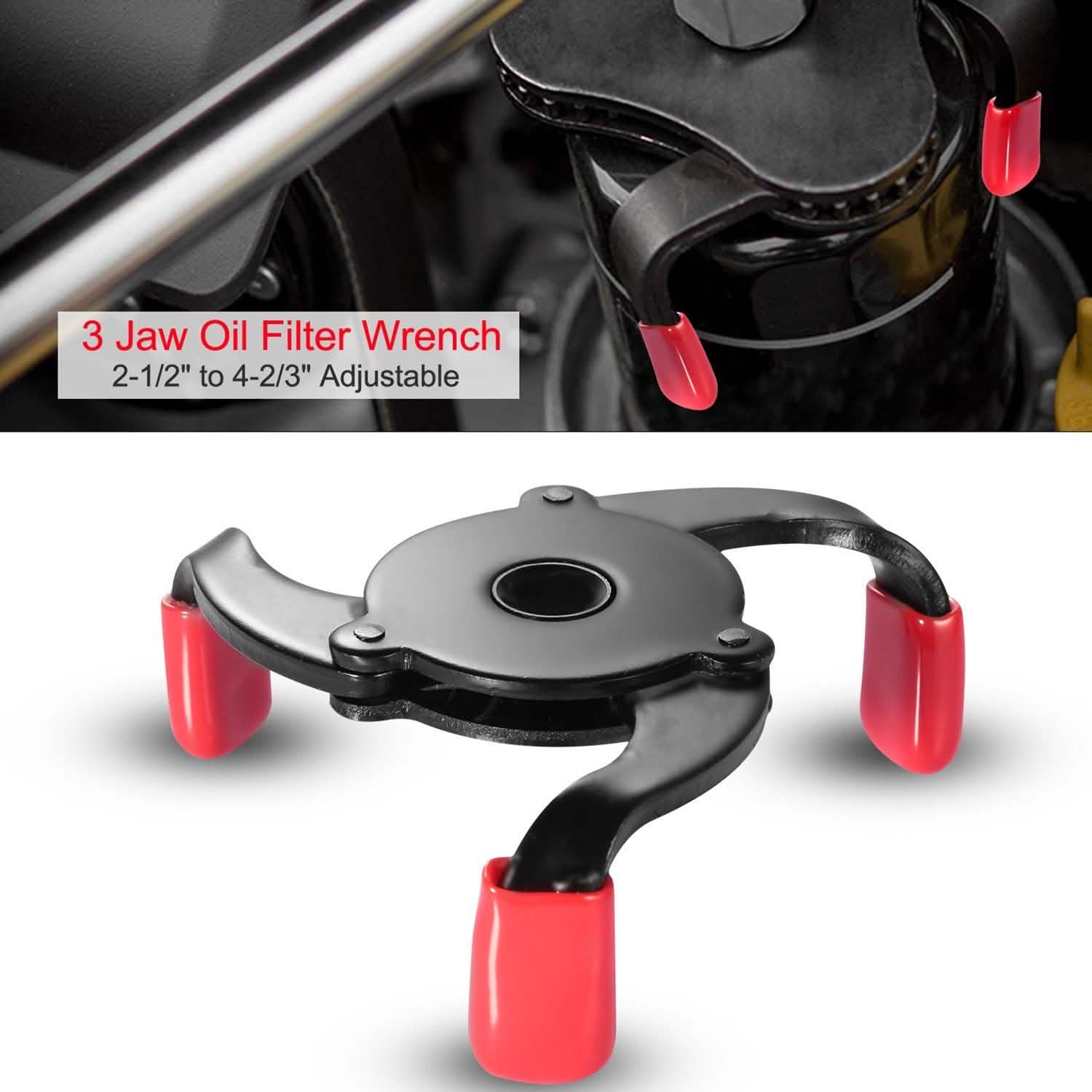 3 Jaw Oil Filter Adjustable Removal Tool Automotive - Tophatter Daily Deals