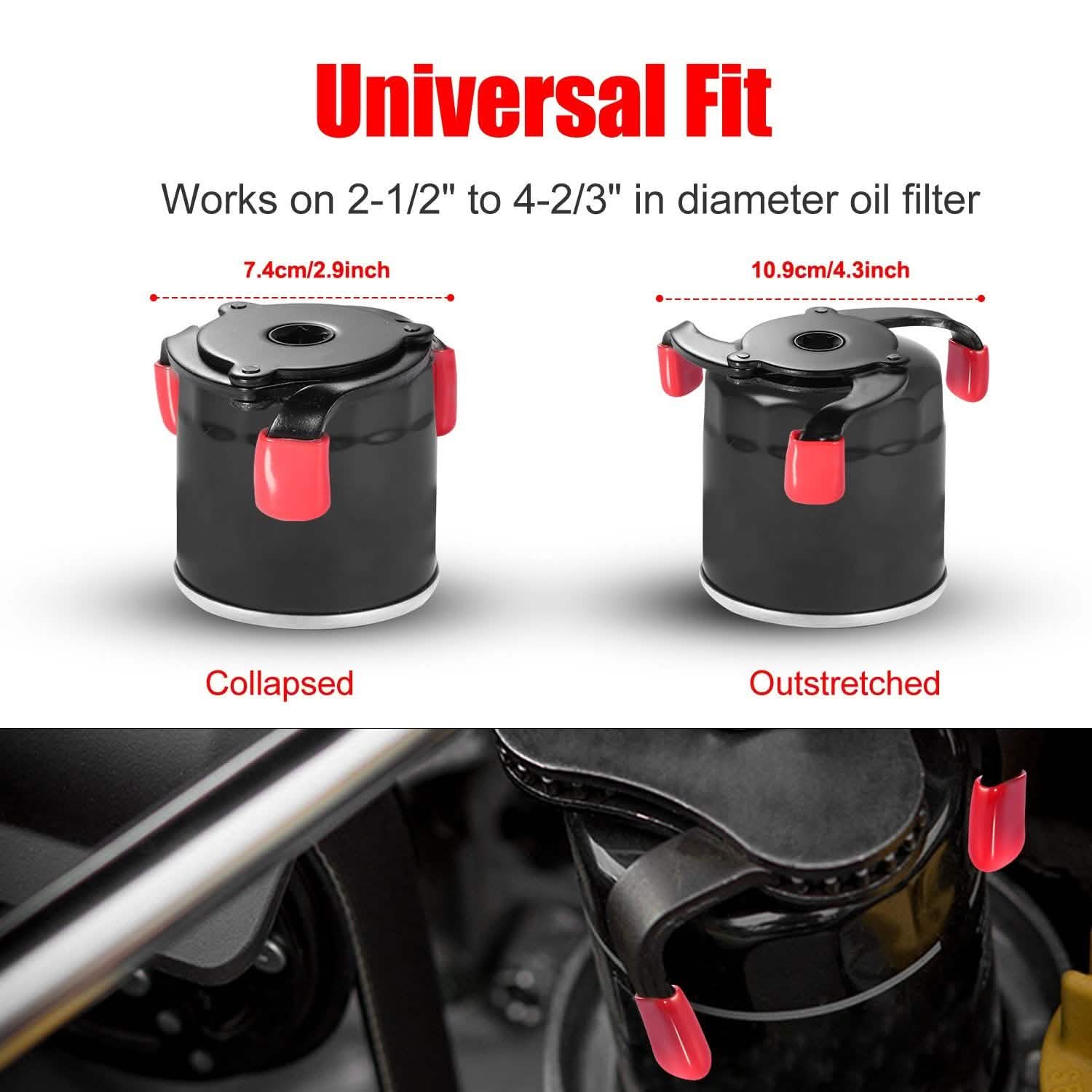 3 Jaw Oil Filter Adjustable Removal Tool Automotive - Tophatter Daily Deals