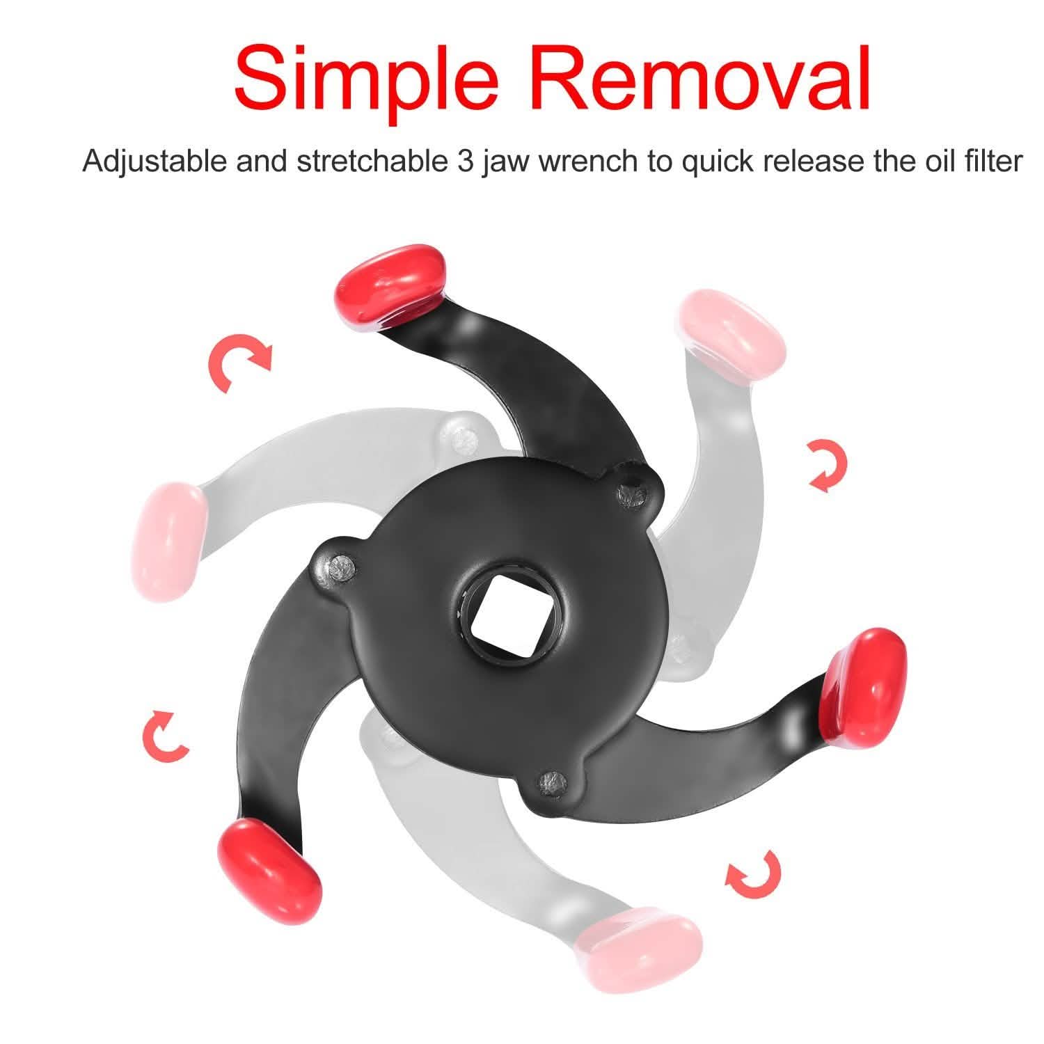 3 Jaw Oil Filter Adjustable Removal Tool Automotive - Tophatter Daily Deals