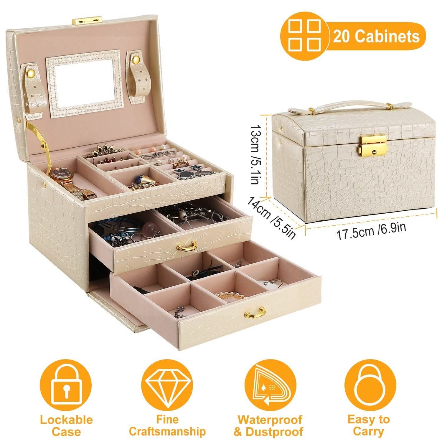 3-Layer Jewelry Case Organizer Storage & Organization - Tophatter Daily Deals