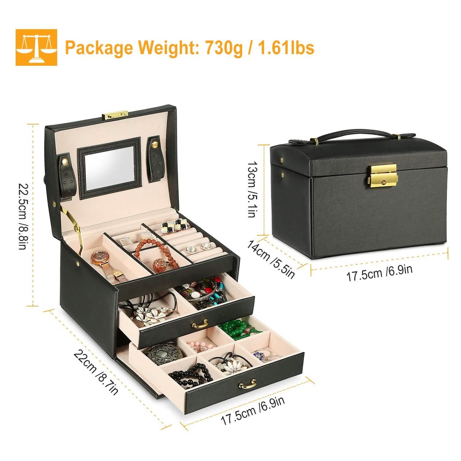 3-Layer Jewelry Case Organizer Storage & Organization - Tophatter Daily Deals