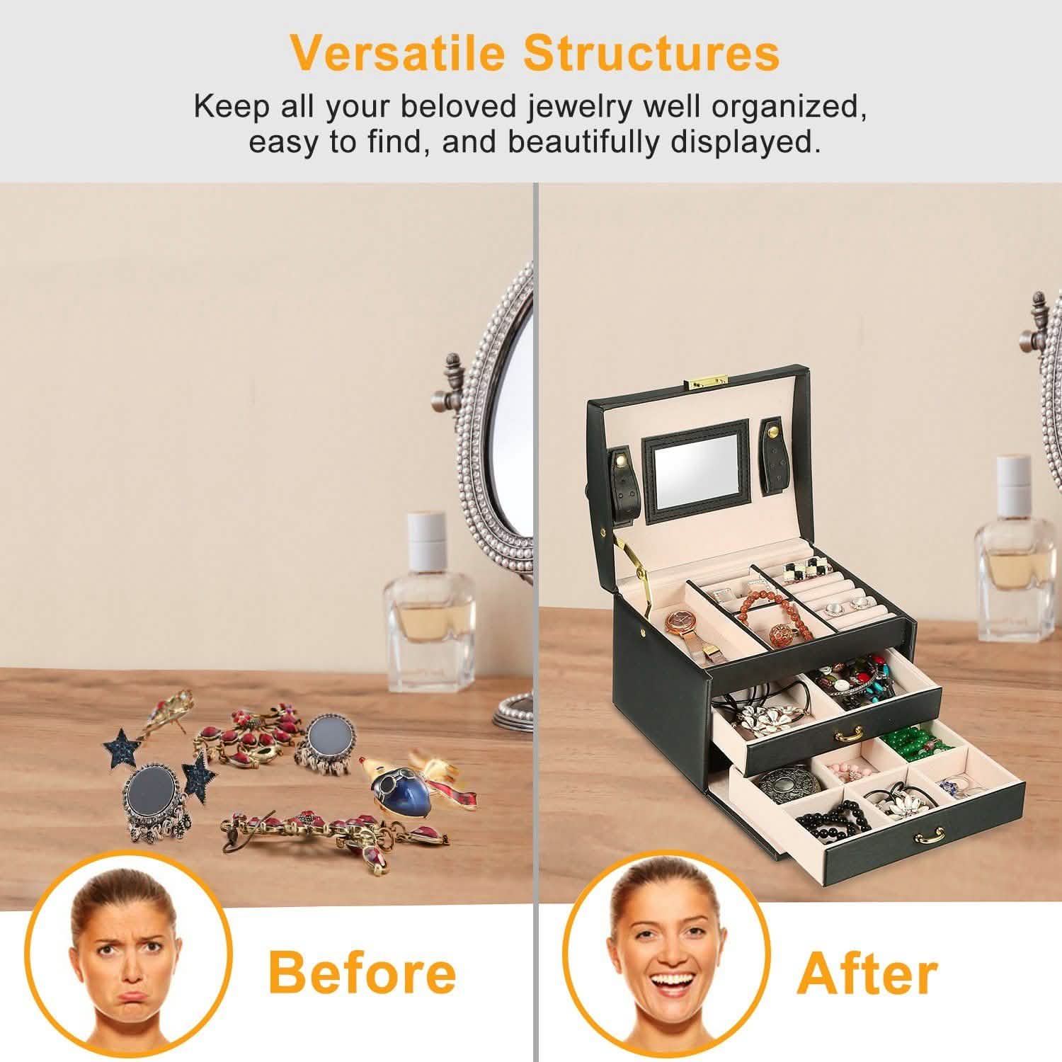 3-Layer Jewelry Case Organizer Storage & Organization - Tophatter Daily Deals