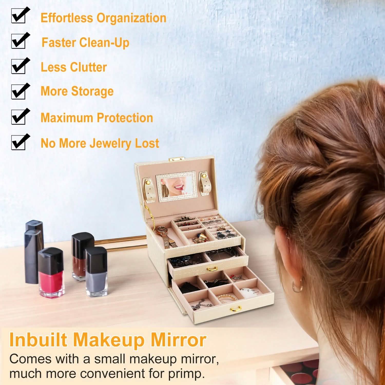 3-Layer Jewelry Case Organizer Storage & Organization - Tophatter Daily Deals