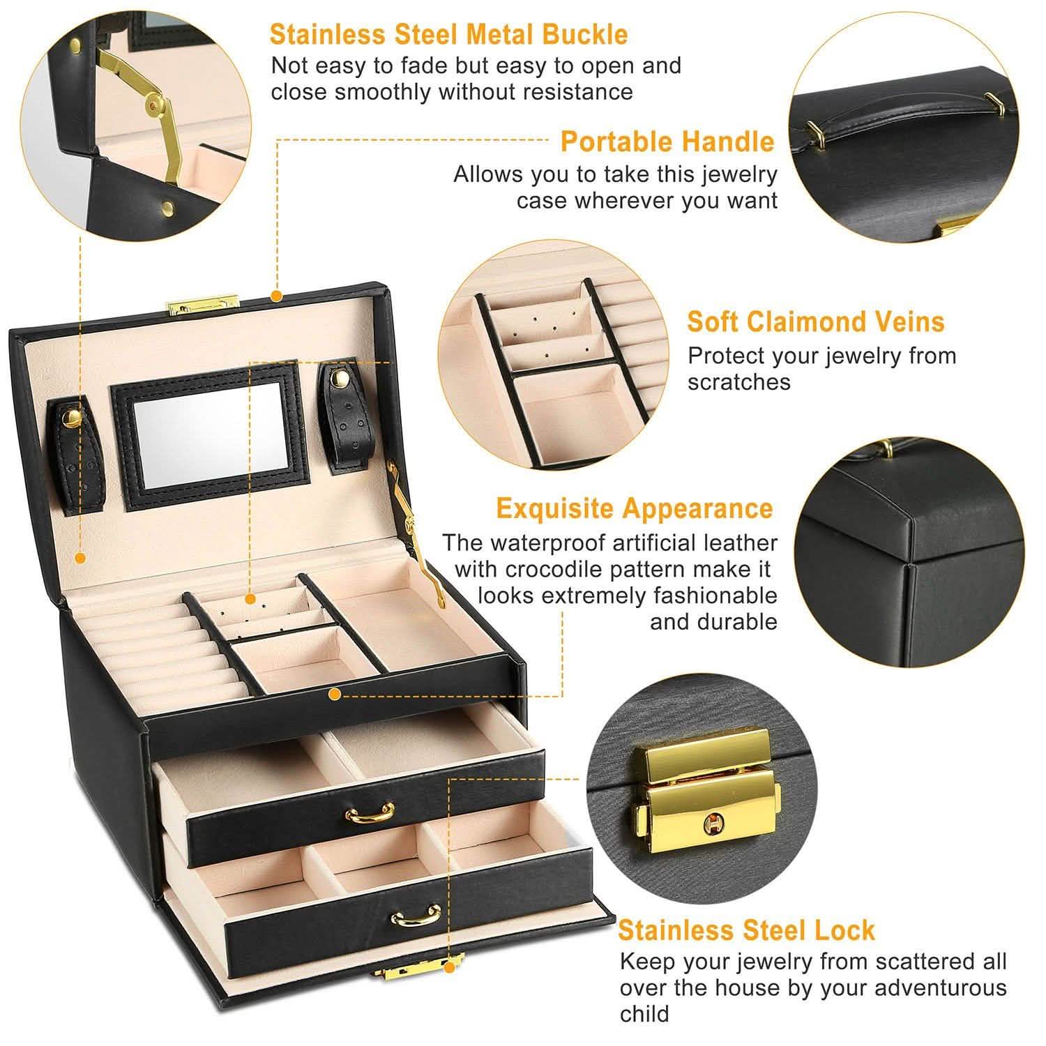 3-Layer Jewelry Case Organizer Storage & Organization - Tophatter Daily Deals