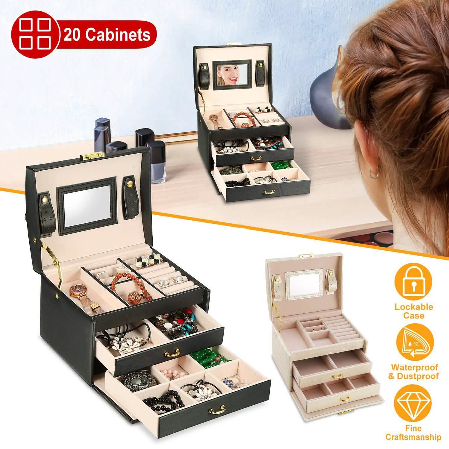 3-Layer Jewelry Case Organizer Storage & Organization - Tophatter Daily Deals