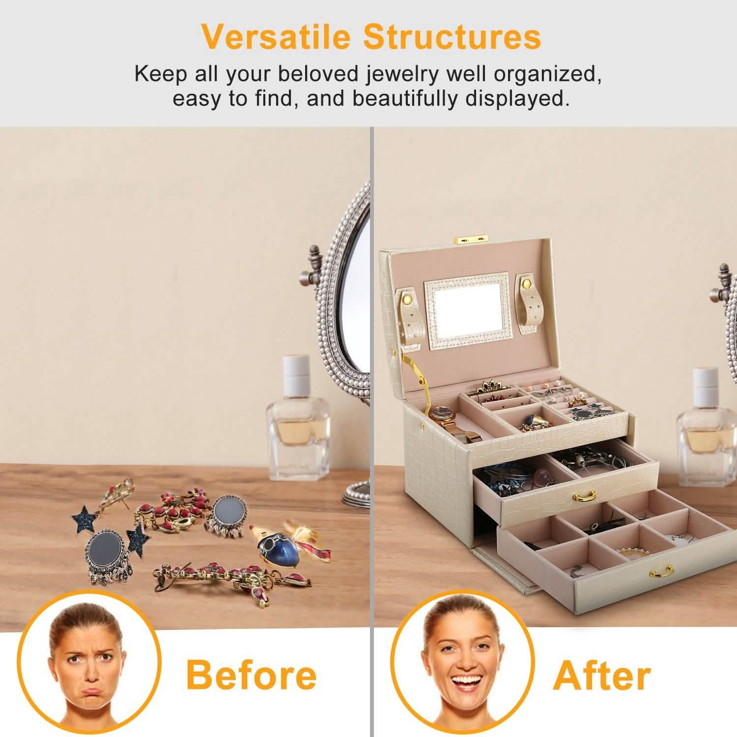 3-Layer Jewelry Case Organizer Storage & Organization - Tophatter Daily Deals