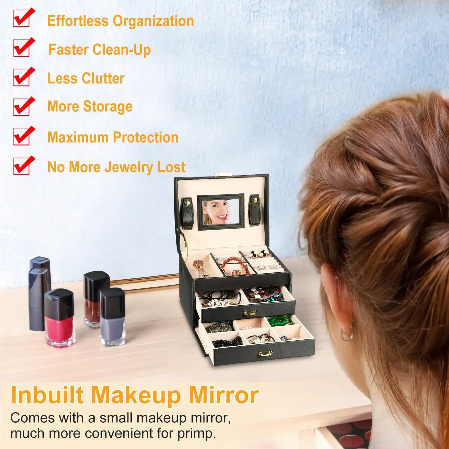 3-Layer Jewelry Case Organizer Storage & Organization - Tophatter Daily Deals