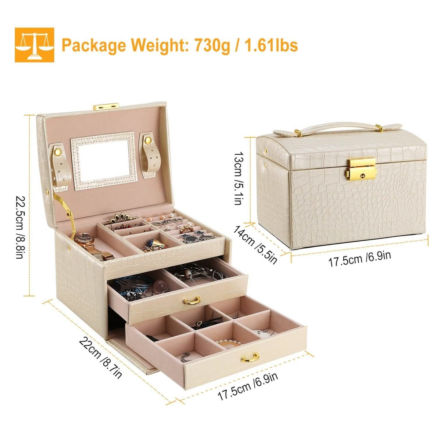 3-Layer Jewelry Case Organizer Storage & Organization - Tophatter Daily Deals
