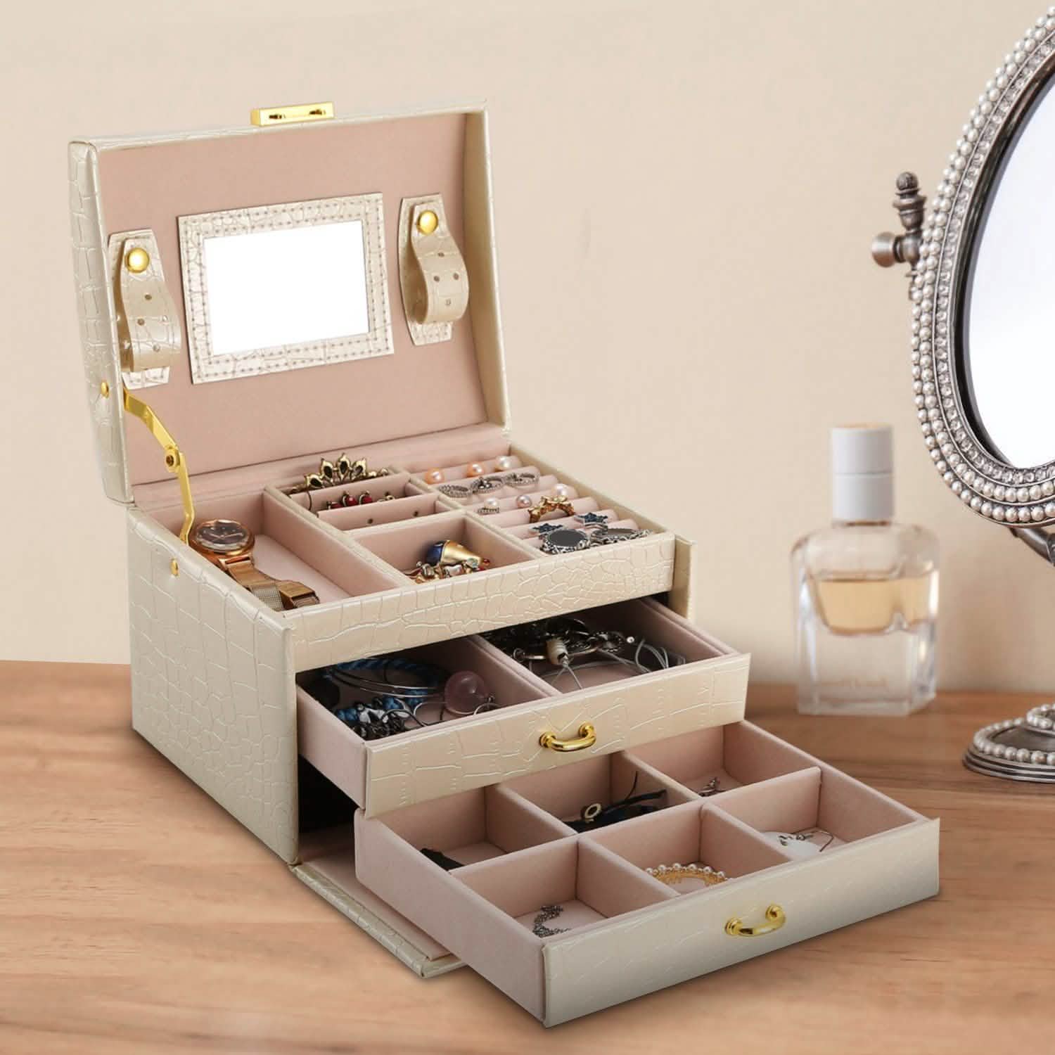 3-Layer Jewelry Case Organizer Storage & Organization - Tophatter Daily Deals
