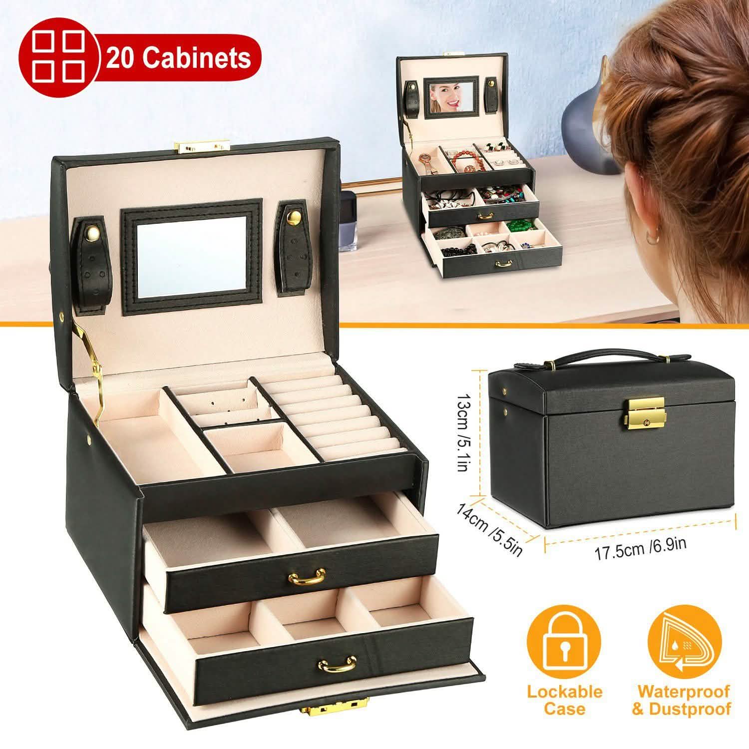 3-Layer Jewelry Case Organizer Storage & Organization - Tophatter Daily Deals