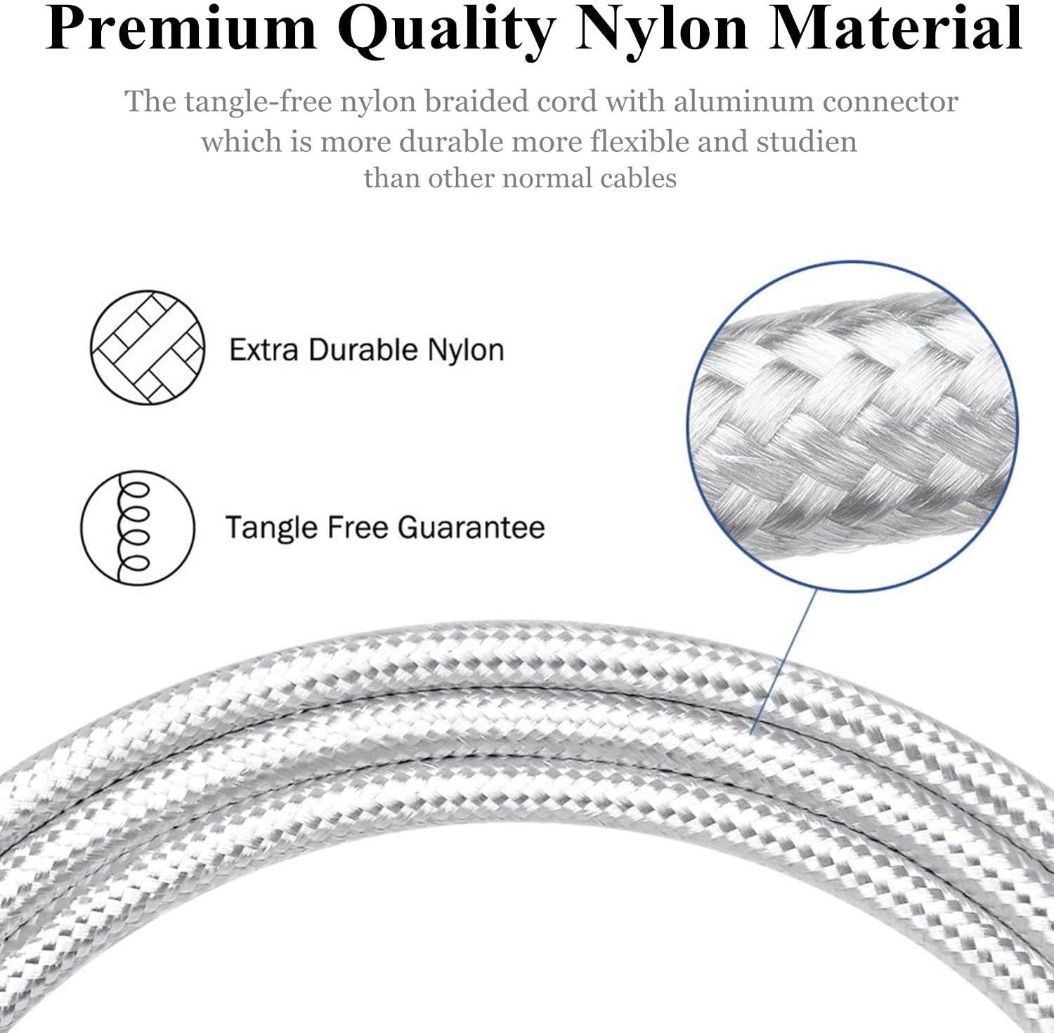 3-Pack: 10FT Heavy Duty Braided iPhone Lightning USB Cable Charging Cable - Tophatter Daily Deals