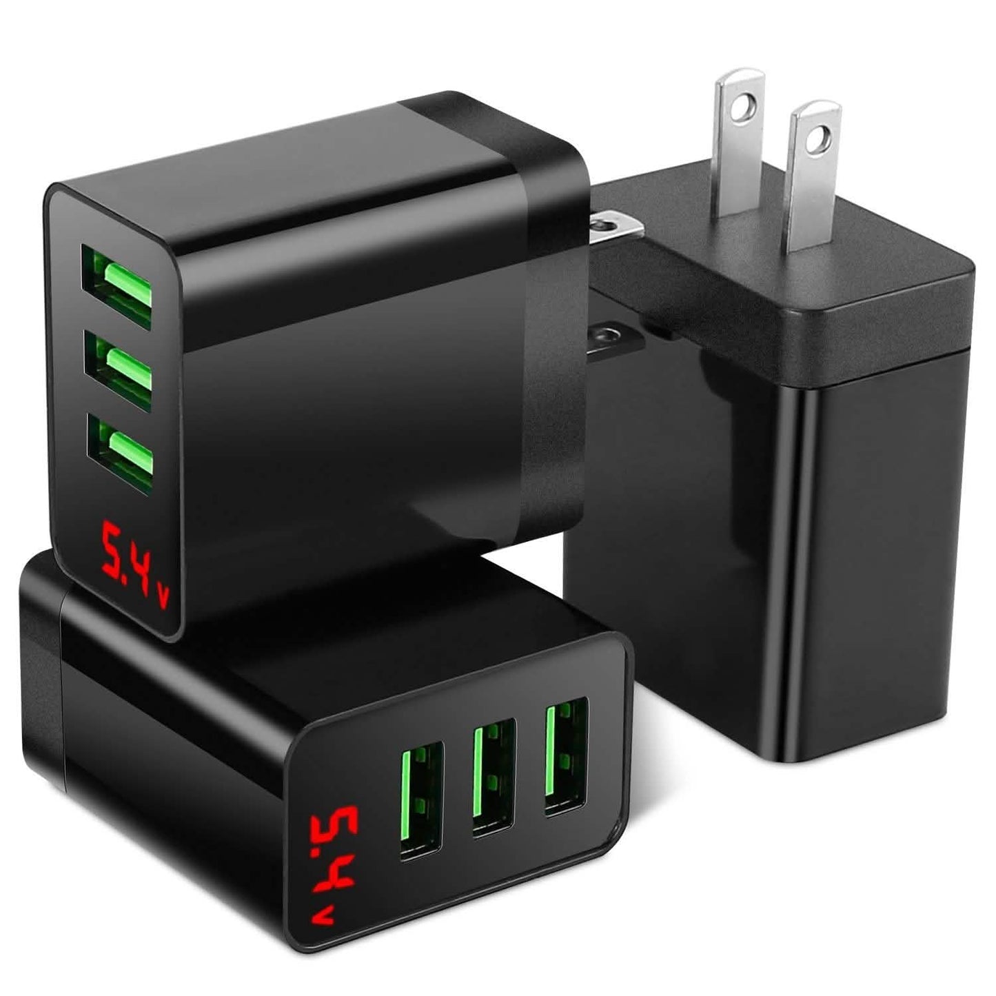 3-Pack: 3-Port USB Wall Charger Mobile Accessories - Tophatter Daily Deals