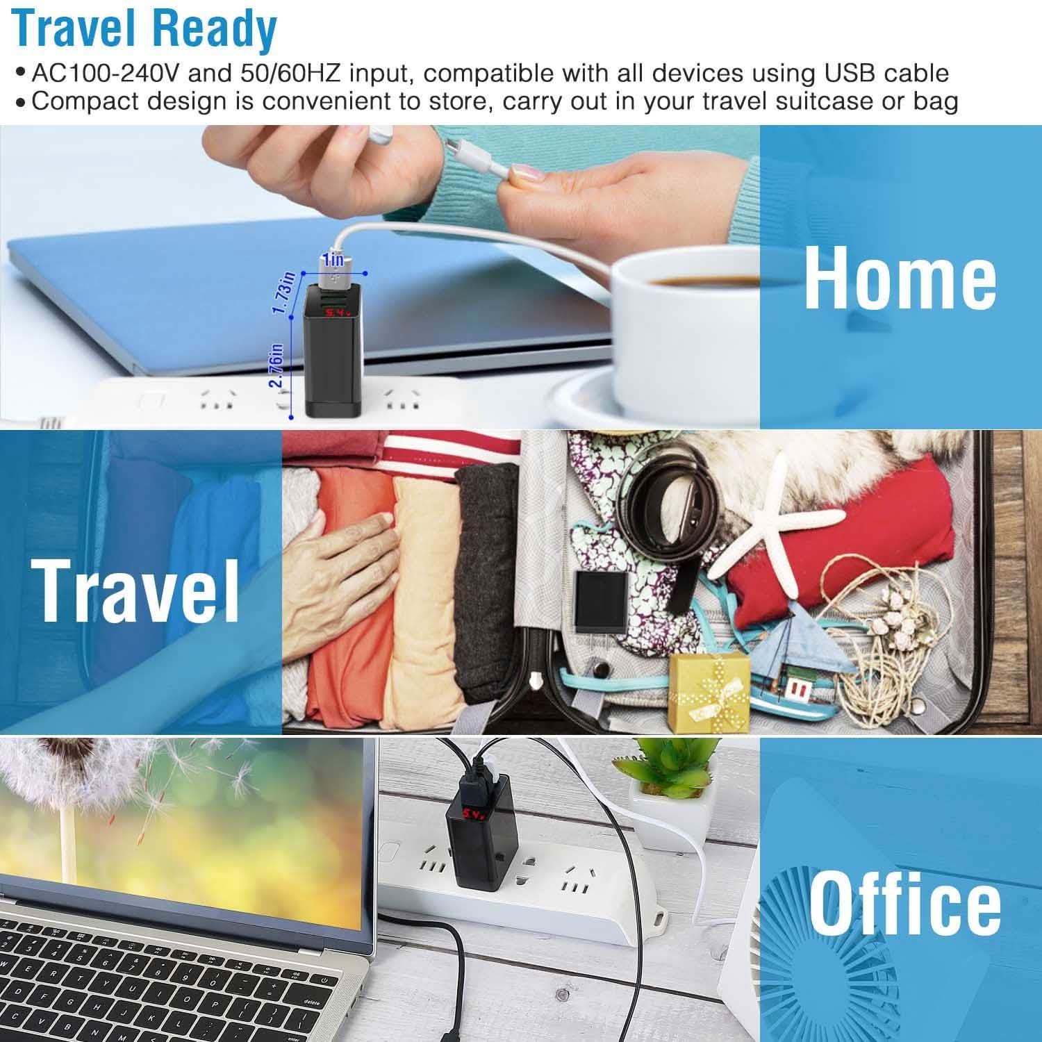 3-Pack: 3-Port USB Wall Charger Mobile Accessories - Tophatter Daily Deals