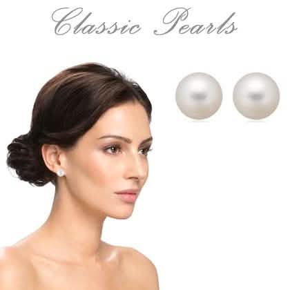 3-Pack: 8 MM Faux Pearl Stud Earrings Earrings - Tophatter Daily Deals