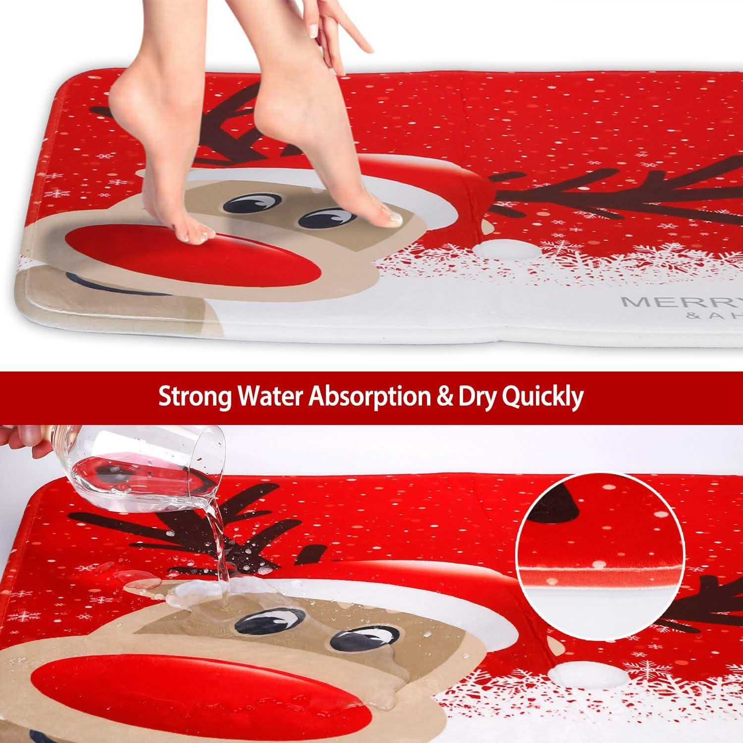 3-Pack: Christmas Bathroom Rugs Set Seasonal Decor - Tophatter Daily Deals