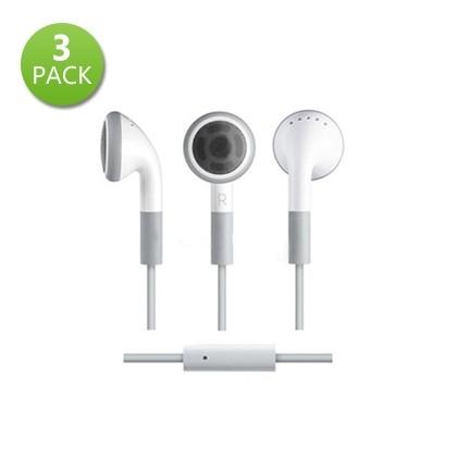 3-Pack: Earbud Headphone with Mic In-Ear Headphones - Tophatter Daily Deals
