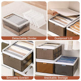 3-Pack: Foldable Storage Bin with Lid Stackable Plastic Closet Organizer Storage & Organization - Tophatter Daily Deals