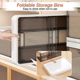 3-Pack: Foldable Storage Bin with Lid Stackable Plastic Closet Organizer Storage & Organization - Tophatter Daily Deals