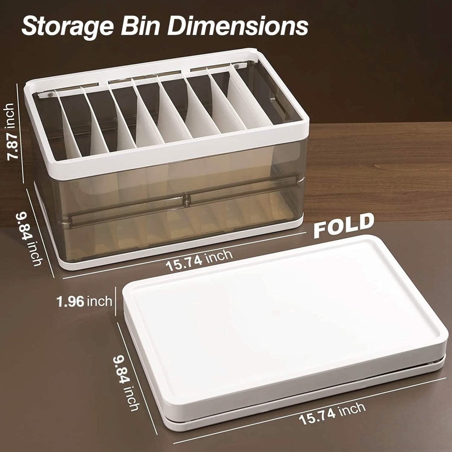 3-Pack: Foldable Storage Bin with Lid Stackable Plastic Closet Organizer Storage & Organization - Tophatter Daily Deals