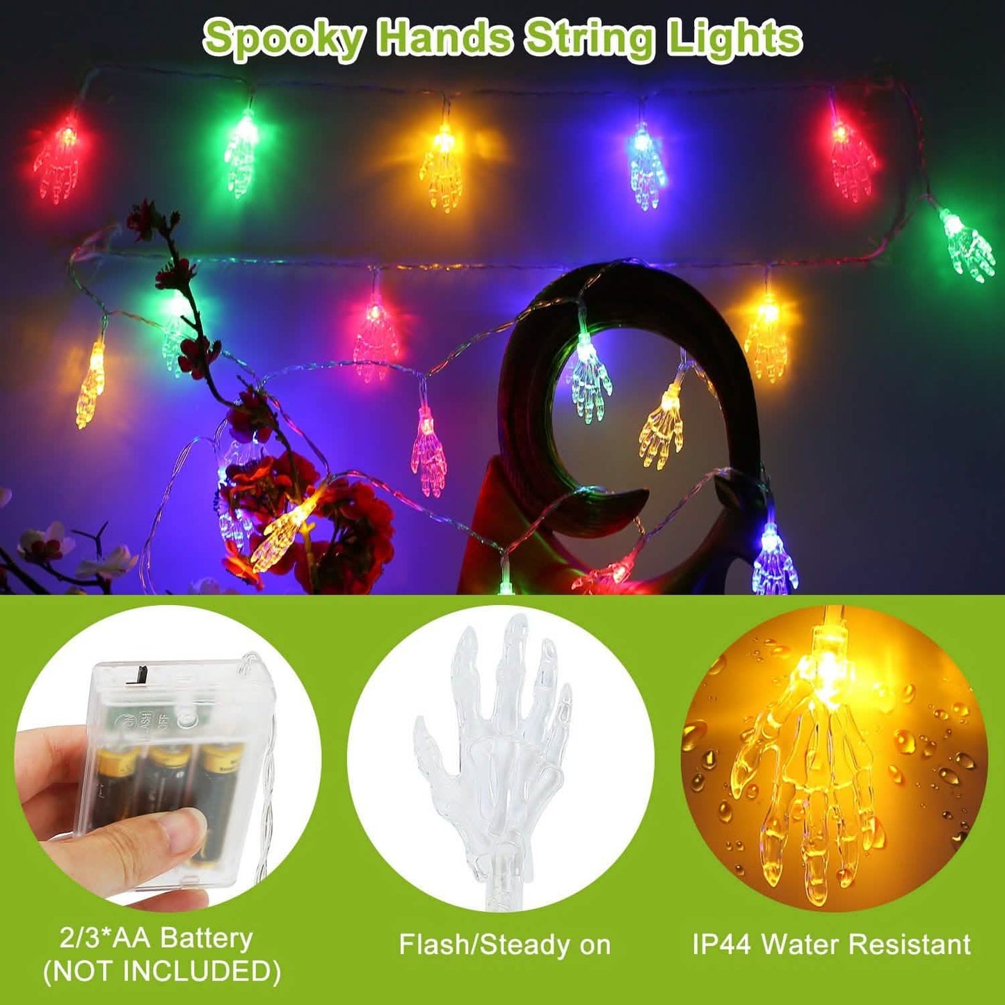 3-Pack: Halloween String Light Decorations Seasonal Decor - Tophatter Daily Deals