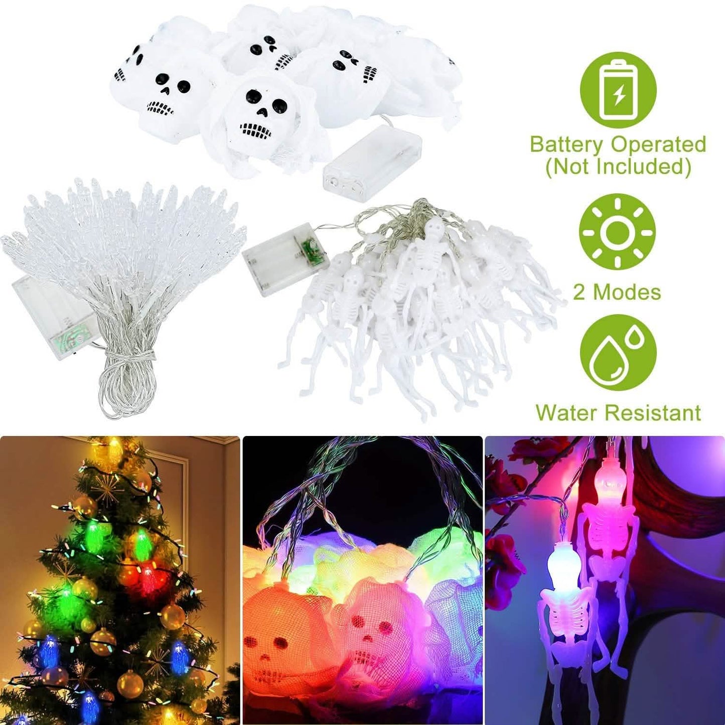 3-Pack: Halloween String Light Decorations Seasonal Decor - Tophatter Daily Deals