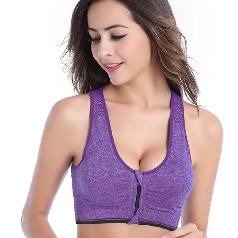 3-Pack : Incredible Endurance Front-Zip Sports Bra Women's Lingerie - Tophatter Daily Deals