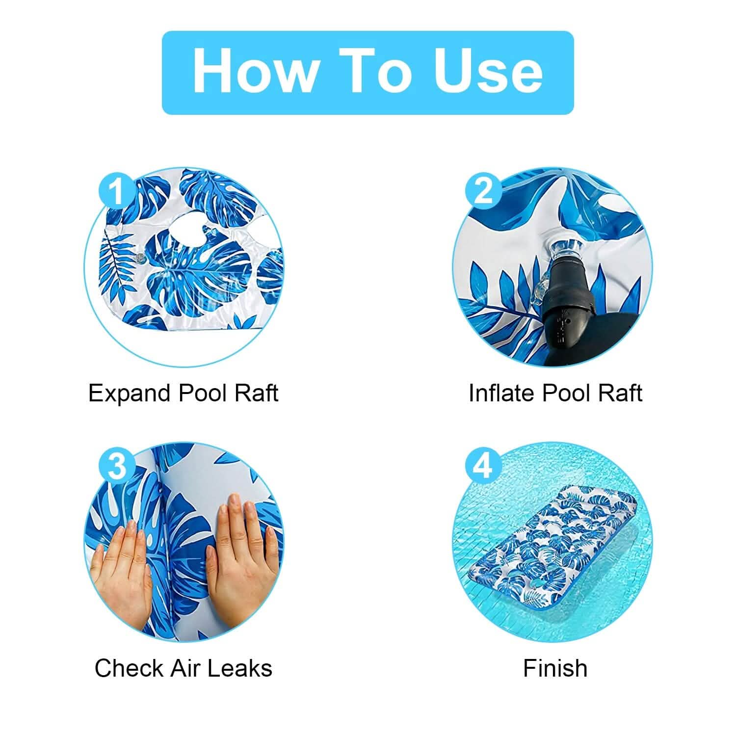 3-Pack: Inflatable Pool Float Raft Water Lounge 330lbs Load-Bearing Mattress with Headrest Outdoor Recreation - Tophatter Daily Deals